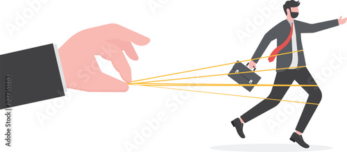 monopoly business Compete with big businesses. Businessman fighting with big businessman hand

