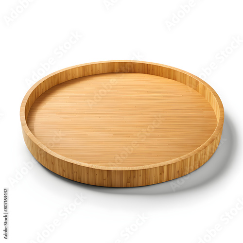 Round bamboo tray