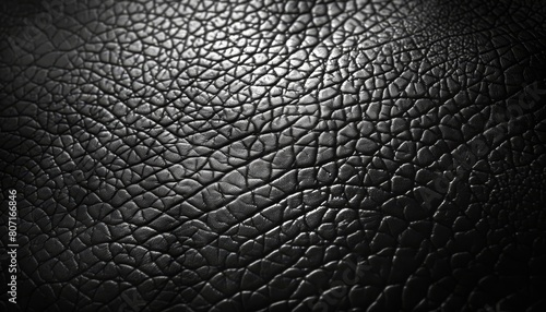 Textured black leatherette surface as seen from above photo