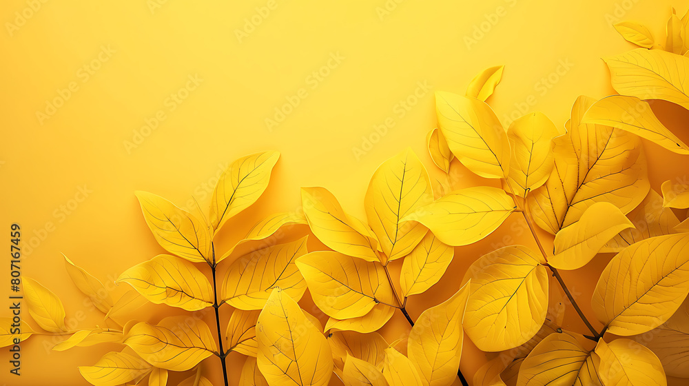 Yellow tropical leaf, summer wallpaper,  beautiful and simple to use as a graphic element