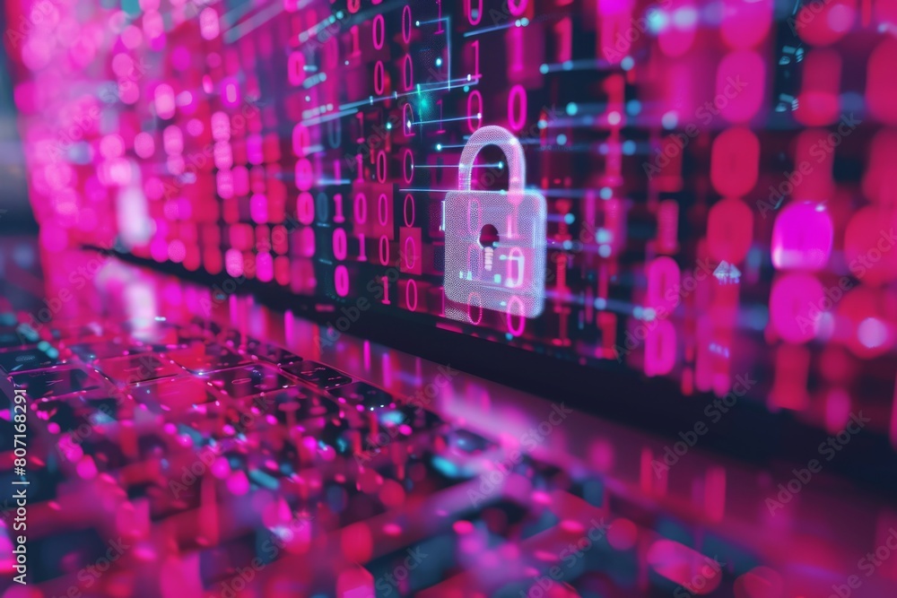 Obraz premium Confidential data is protected under cyber law through secure APIs and keygen tools, employing phishing protection to enhance user privacy and next-gen web security.