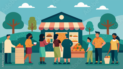 A small town grocery store with customers huddled in small groups spreading rumors about a new couple that just moved in and their mysterious past..