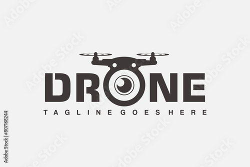 drone logo isolated on white background. Set of drone service and accessories labels, badges and design elements. Vector Illustration