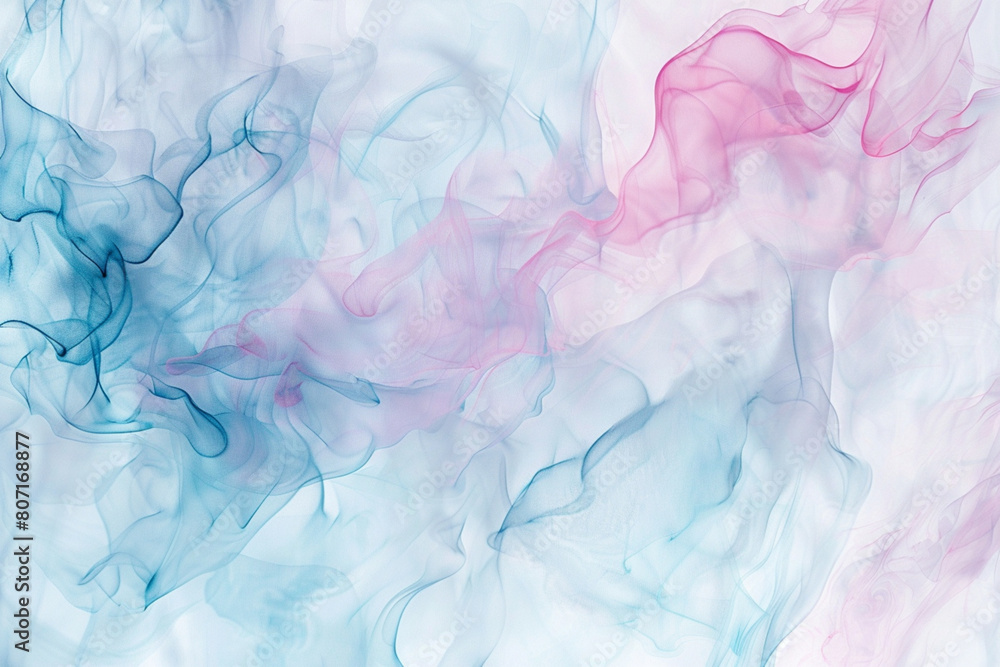 Abstract Thai elements in soft shades of blue and pink on a pure white background