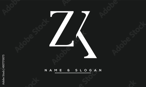 ZK, KZ, Z, K Abstract Letters Logo Monogram