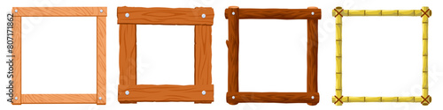 Wooden frame vector. Rectangle picture frame made of wood.