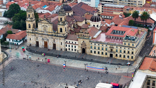 Cuadro en lienzo Plaza De Bolivar At Bogota In Cundinamarca Colombia