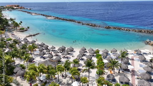 Bild auf Leinwand Mambo Beach At Willemstad In Netherlands Curacao