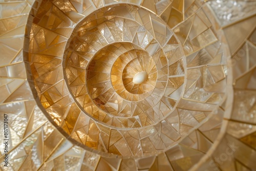 golden ratio nacre natural stone spiral staircase