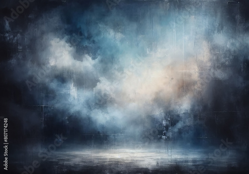 Blau grauer Hintergrund 3d mit Rauch