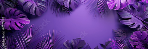 Violet tropical leaf  summer panorama wallpaper   beautiful and simple to use as a graphic element