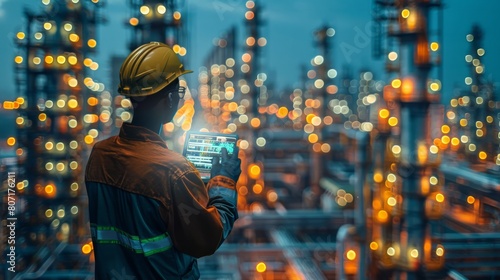 Wallpaper Mural Engineer smart city industry background, sustainable power saving energy management smart factory technology, oil and gas plant Torontodigital.ca