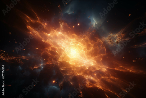 A brilliant stellar explosion, possibly a supernova or a massive star's death throes. photo