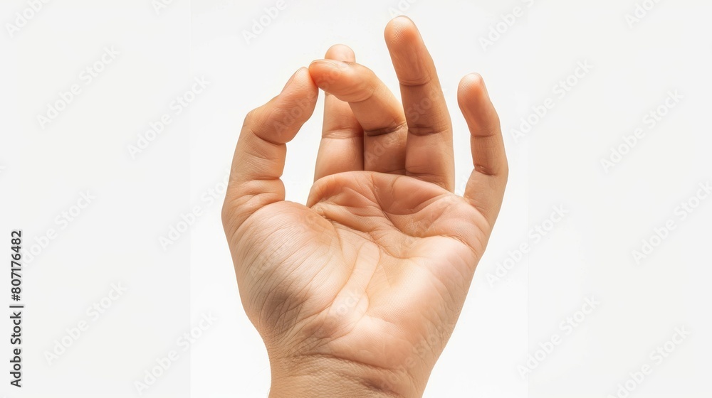 Yoga hand gesture apan mudra on white isolated background. Yoga hand gesture apan mudra on white isolated background.