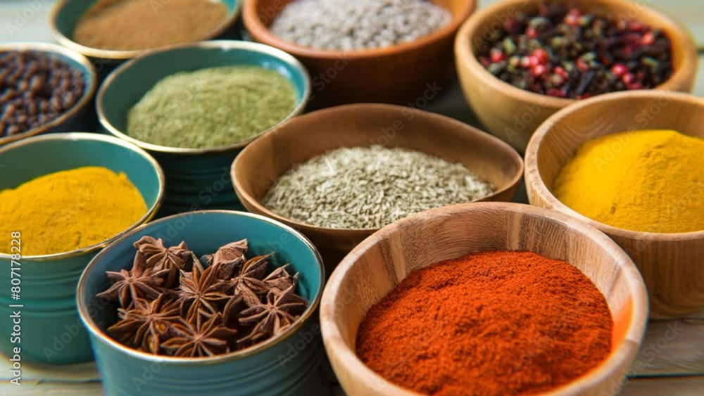 spices and herbs on a table spices and herbs on a table