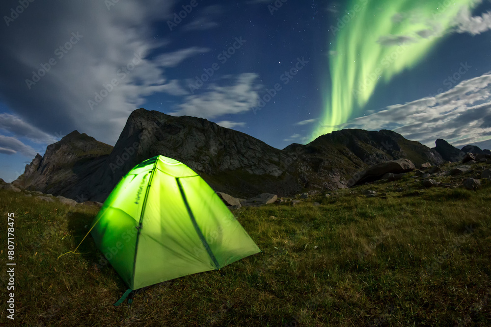 Camping under the Northern lights