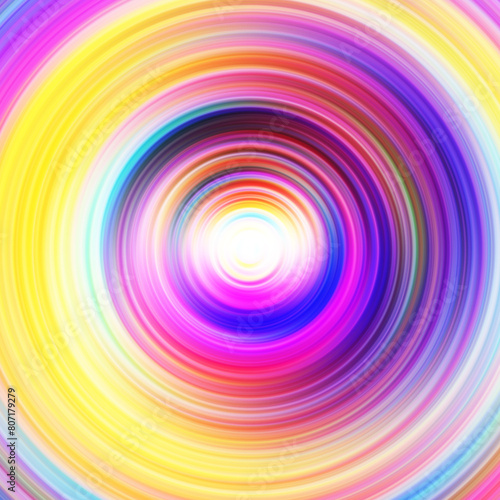 Colorful radial motion effect. Abstract rounded background. Color curves and sphere. Multi color gradient rings and circles wallpaper. Colored texture backdrop and banner.