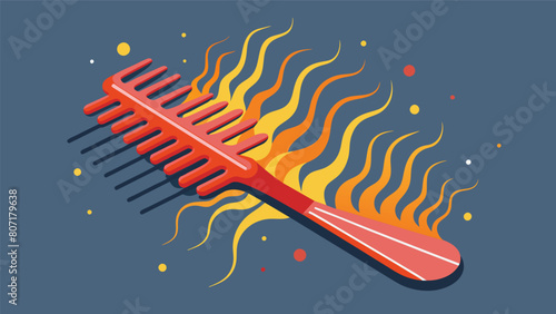 A hightech detangling comb that emits infrared heat to stimulate hair growth and prevent matting.. Vector illustration