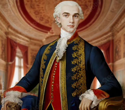 Italy, Portrait of Italian contralto and soprano castrato singer Farinelli (1705 - 1782)