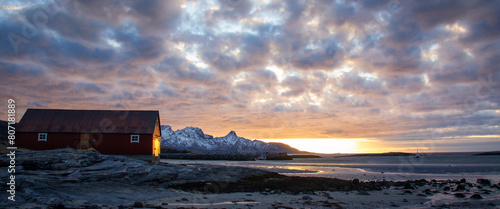 Bodø arctic sunset scenery, Norway photo