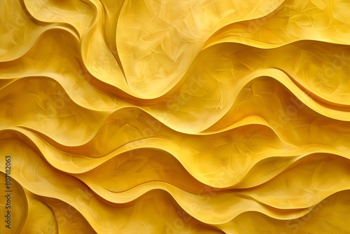 Textured Yellow Wallpaper with D BasRelief Organic Shapes in Gold Shades photo