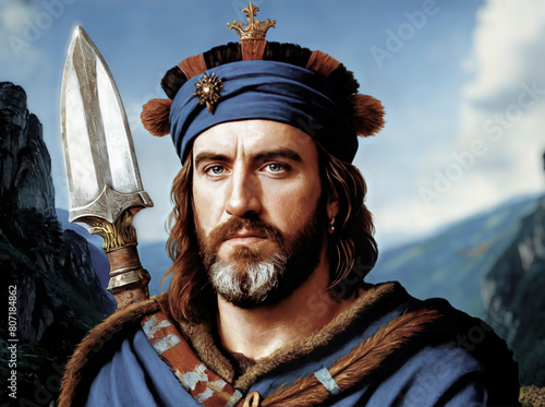 Sir William Wallace (Bravehearth), was a Scottish leader who led his countrymen in rebellion against the occupation of Scotland by the English photo