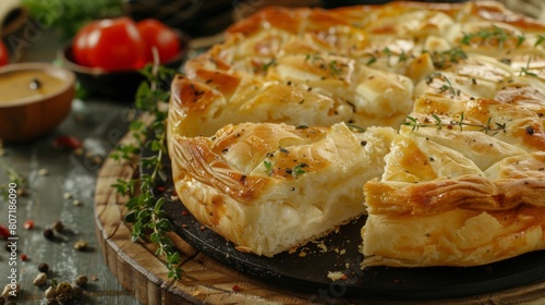 The cuisine of Bosnia and Herzegovina. Cheese pie Sirnitsa.