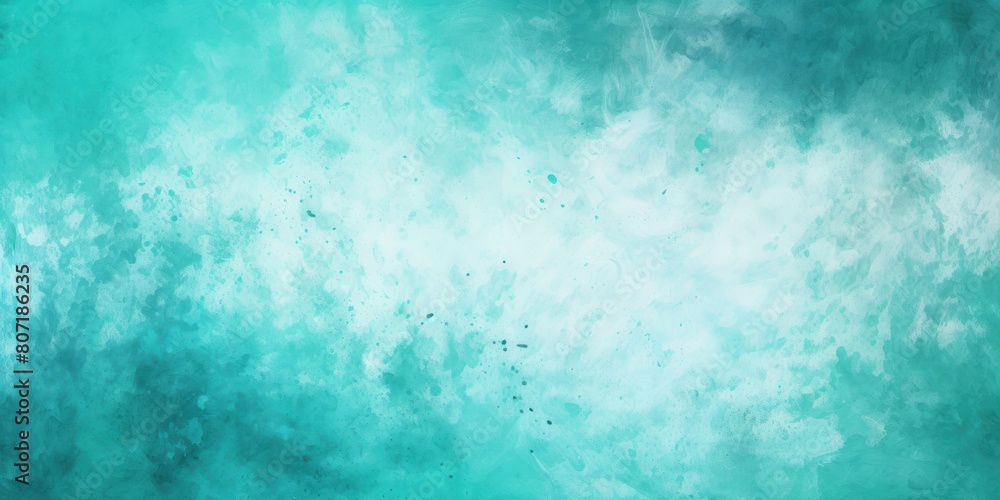 Teal white spray texture color gradient shine bright light and glow rough abstract retro vibe background template grainy noise grungy empty space with copy space