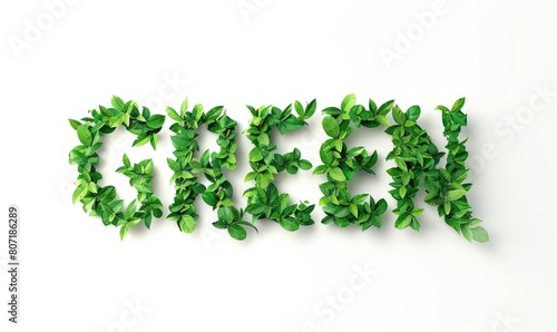 A word GREEN made of green ...