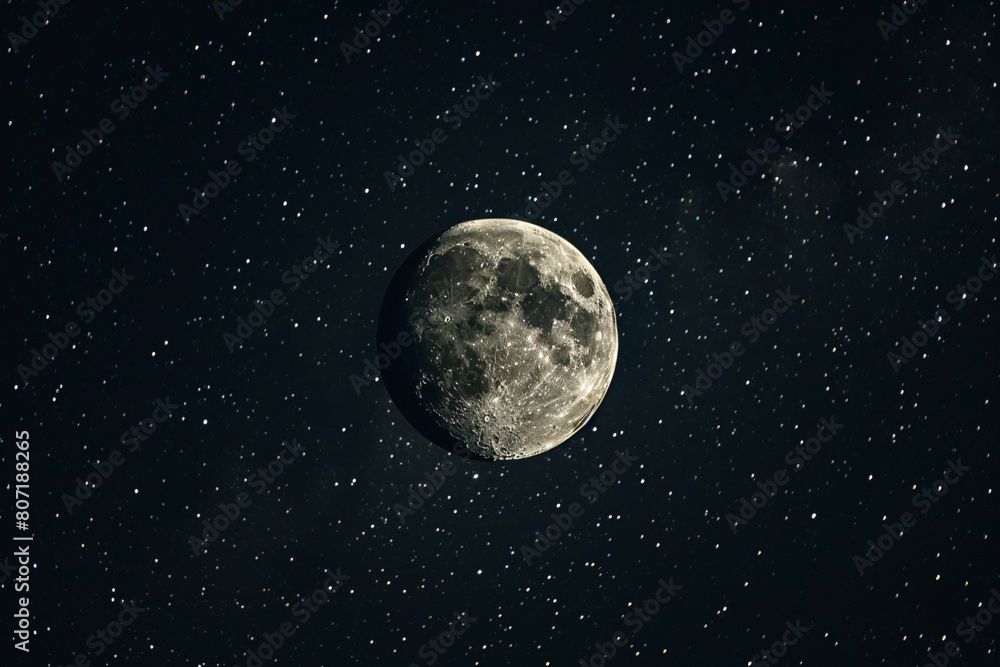 Fototapeta premium Moon in the sky with stars