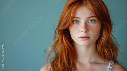 Woman With Red Hair Looking at Camera