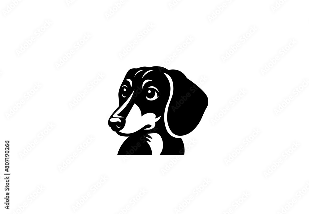 Vector illustration of a portrait of a cartoon dog with a sad look Vector illustration of a portrait of a cartoon dog with a sad look