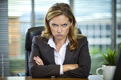 Portrait of angry furious young business woman sitting at the office desk Free Download Portrait of angry furious young business woman sitting at the office desk - GFXLoad