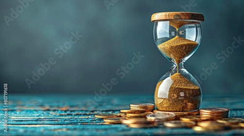 An hourglass overflowing with sand symbolizing wasted time or a period of great productivity