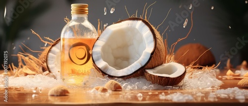 3D animation detailing the cold-press process for coconut oil photo