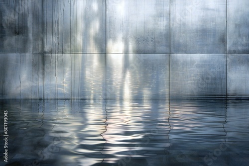 Reflection of sunlight in the water on the wall, abstract background