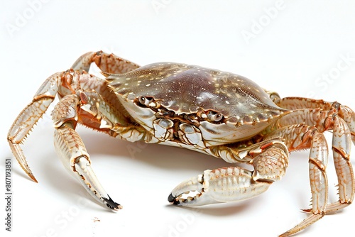 Crab isolated on white background, closeup of the photo