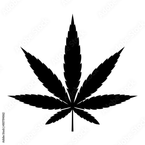 Cannabis hemp plant leaf icon