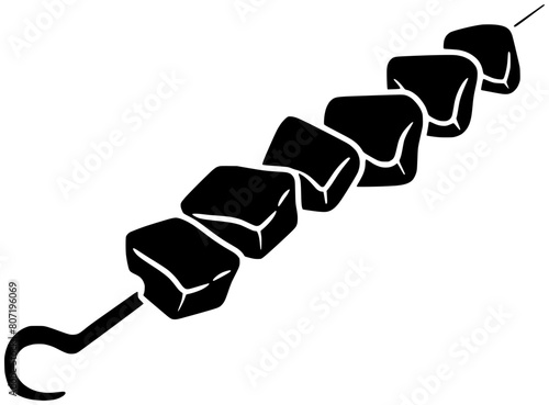 bbq illustration stick silhouette grill logo barbecue icon meat outline skewer meal food grilled cooking lunch beef shish shashlik shape picnic vegetable skewers for vector graphic background