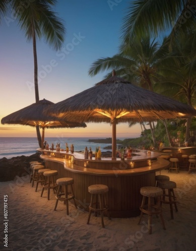 Hawaiian-style beach bar