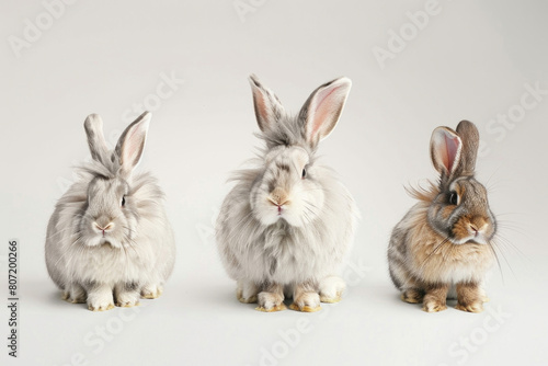 Three rabbits with noble posture