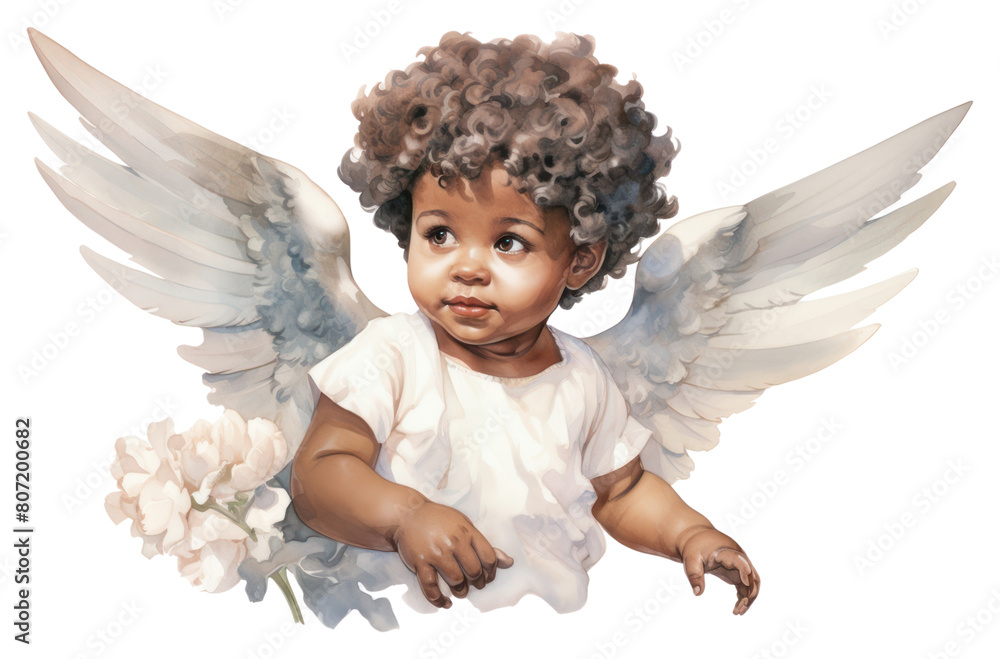 Fototapeta premium PNG Portrait angel baby representation.