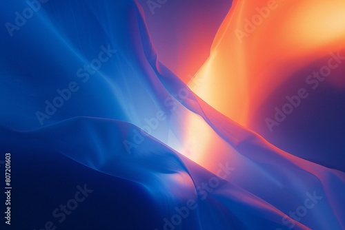 Abstract blue and orange background with some smooth folds and highlights in it