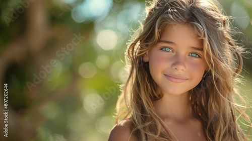 Beautiful Young Girl With Long Hair Posing