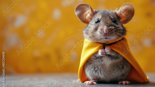 Mouse Dressed in a Yellow Cape photo