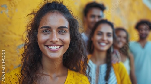 Woman With Frizzy Hair Smiling