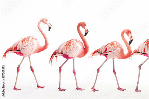 Three flamingos, one-legged poise © Veniamin Kraskov