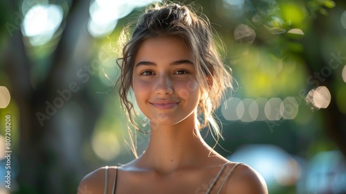 Beautiful Young Girl With Long Hair Posing