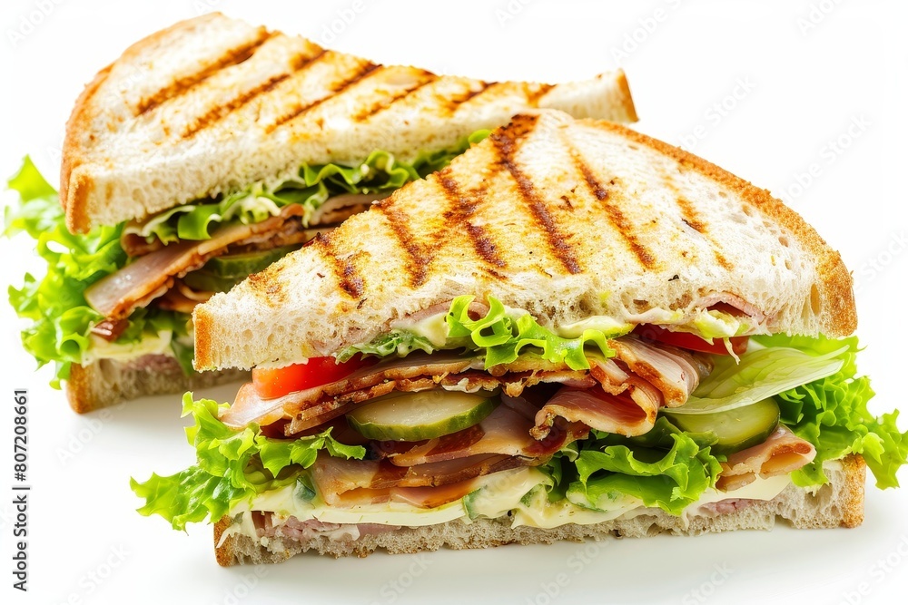 Club sandwich on white background Club sandwich on white background