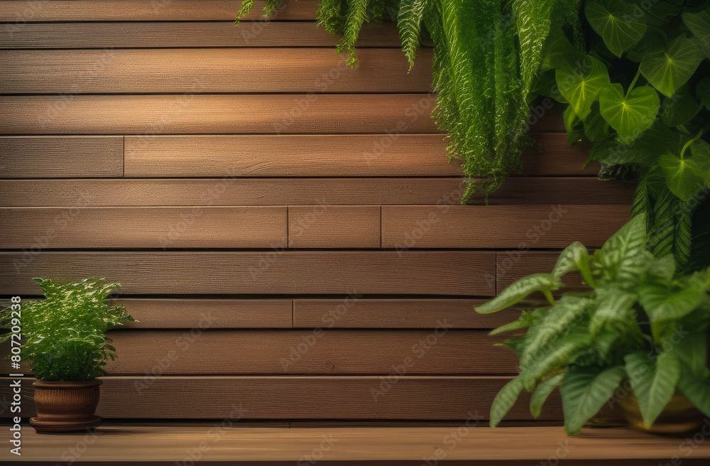 a brick wall framed by greenery. free space for text. a brick wall framed by greenery. free space for text.